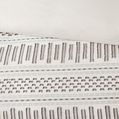 Ivory Cotton Jacquard Full Bedspread Set with Textured Accents