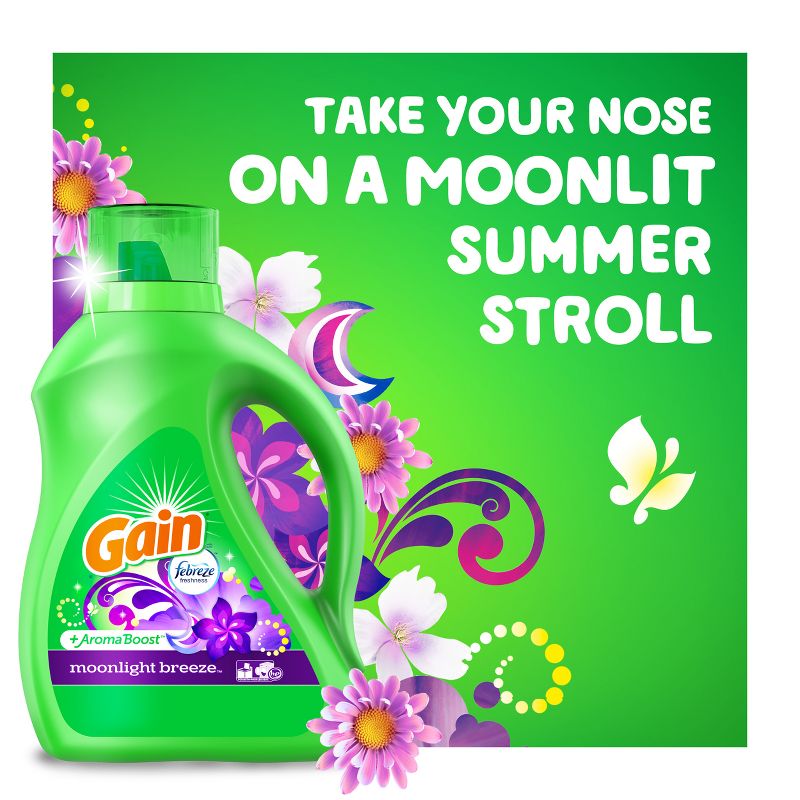 Gain + Aroma Boost Moonlight Breeze Scent HE Compatible Liquid Laundry Detergent, 5 of 11