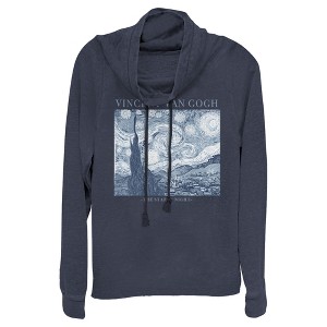 Juniors Womens Lost Gods Starry Night Cowl Neck Sweatshirt - 1 of 4