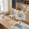 Swivel Bar Chair, with Backrest and Wooden Legs, Upholstered Fabric Bar Chair, 360 Degree Swivel Chair, for Home, Office, Bar, Coffee Shop - 2 of 4