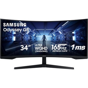 Manufacturer Refurbished Samsung 34' Odyssey G5 G55T Ultra-Wide Gaming Monitor, Black - 1 of 1