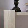 Kumasinova 55/53" Narrow Console Table with Faux Marble Pattern,Modern Sofa Table with MDF Pedestal,Entryway Table for Hallway&Apartment,Natural - 3 of 4