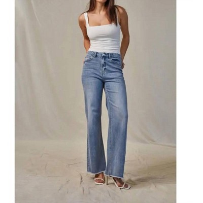 Women's Super High Wide Leg Super Soft Jeans - mica denim