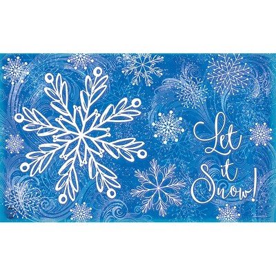 Let It Snow Door Mat Christmas Doormat Snowflake Decor Winter