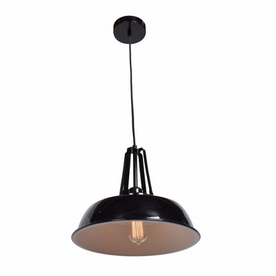 Matte Black and Gold Glass Pendant Light