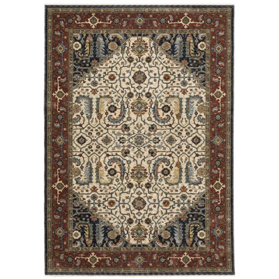 Oriental Weavers Aberdeen 752W1 Ivory/ Red Indoor Area Rug - 2' x 3'