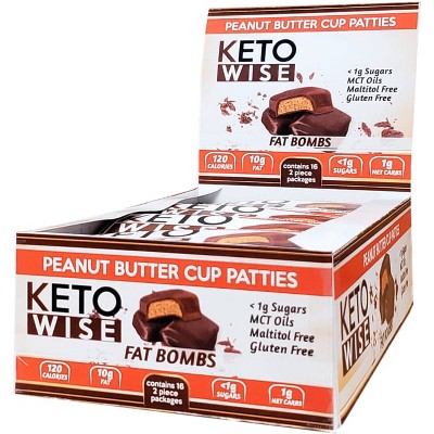 Keto Wise Fat Bombs - Peanut Butter Cup Patties.