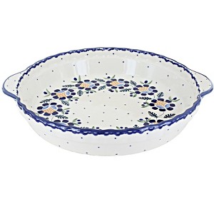 Blue Rose Polish Pottery Z148 Manufaktura Pie Plate With Handles - 1 of 1