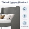 Allewie Bed Frame, Platform Bed Frame with Upholstered Headboard, Modern Deluxe Wingback, Wood Slat Support, Mattress Foundation - 3 of 4