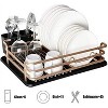 LunaLulinlk Aluminum Dish Drying Rack with Cutlery Holder, Light Gold Removable Drainer Tray - 2 of 4