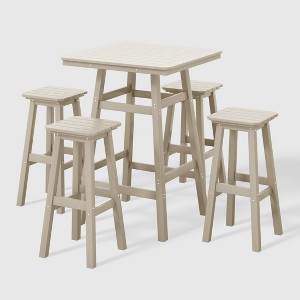 WestinTrends Malibu All Weather Hdpe Outdoor Patio Bar Height Dining Set (5-Piece) - 1 of 4
