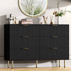 Zstar 6 Drawer Dresser with Wide Drawers, for Living Room, Closet, Hallway,Entryway - 1 of 4