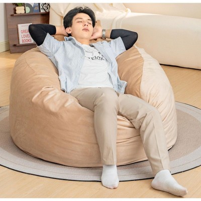 CAVINAS Velvet Bean Bag Chair,Giant Lazy Floor Sofa Chair with High Rebound Memory Foam,Cozy Lounge Chair for Living Room