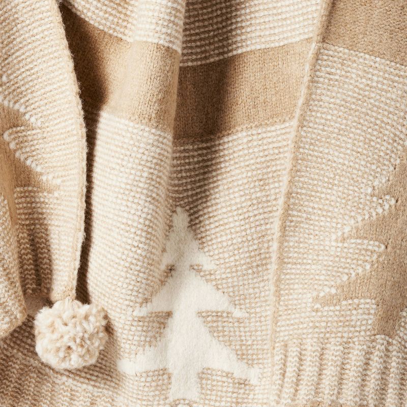 Knit Tree with Tassels Throw Blanket Camel - Threshold&#8482; designed with Studio McGee, 3 of 4