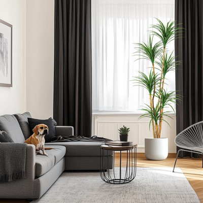 4/5/6 Ft Artificial Dracaena Tree, Realistic Fake Dracaena Plant, Tall Dracaena Houseplant for Indoor Décor, Adjustable Lifelike Faux Tree