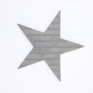 TopComfy Decorative Object Star Shape Handcrafted Wooden Wall Decor for Living Spaces, Gray, 19"*19"*1" - 1 of 4