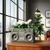 Retro Boombox Planter Pots For Home Decor - Stylish Trendy Pots For Plants Or A Unique Eye-Catching Plant Stand Indoor - 7", Gray - 3 of 4