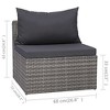 vidaXL Garden Sofa Set Set of 3 Grey Poly Rattan 3 piece set - 3 of 4