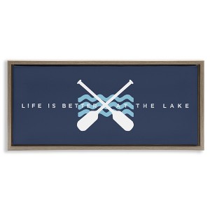 Stupell Industries Better At Lake with Crossed Oars, 31" x 14" - 1 of 4