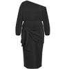 Women's Plus Size Alysia Tie Front Midi Dress - black | CITY CHIC - 4 of 4