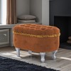 QingMoon 29.5'' Storage Bench, End of Bed Ottoman, Shoe Cabinet Bench with Button-Tufted and Fringe for Bedroom, Entryway and Cloakroom - 2 of 4