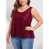 Womens Plus Size Sequin Tank Tops Scoop Neck Sleeveless T-Shirts Sparkle Shimmer Tunic Tops - 2 of 4