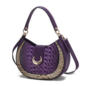 MKF Collection Jain Women’s Luxe Croc-Embossed Half Moon Shoulder Bag by Mia K - 1 of 4