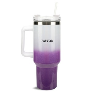 100 North Pastor Serve Our Father In Faith Wrap-Around 40 Oz. Stainless Steel Water Bottle Coffee Mug, Spill & Leak Resistant, Travel Tumbler with - 1 of 4