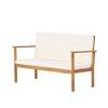 Outdoor Loveseat With Soft Cushions, Patio Acacia Wood Bench With Water Resistant Fabric,55.25'' x 25.25'' x 33.50''(4.60*2.10*2.79ft) - 4 of 4