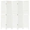 vidaXL Room Divider 5 Panels White Solid Paulownia Wood - 4 of 4