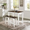 TopComfy Patio Seating Sets Bar Table and Chairs Set 3 Piece Dining Table Set Industrial Breakfast Table Set for Dining Room, White, 43.9"*25.2"*8.5" - 2 of 4