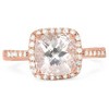Pompeii3 2 5/8ct Cushion Morganite Vintage Halo Engagement Ring 14K Rose Gold - 4 of 4