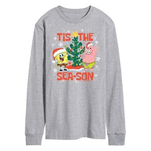 Men's - SpongeBob SquarePants - Tis The Season Long Sleeve Graphic T-Shirt - 1 of 4