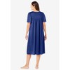 Only Necessities Women's Plus Size Short Silky Lace-Trim Gown - 3 of 4