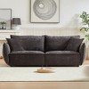 Modern 3-Seater + 3-Seater Linen Fabric Sofa Set with Wooden Frame and 4 Pillows - 3 of 4