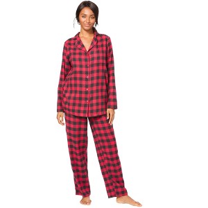 Dreams & Co. Plus Size Petite Classic Flannel Pajama Set - 1 of 4