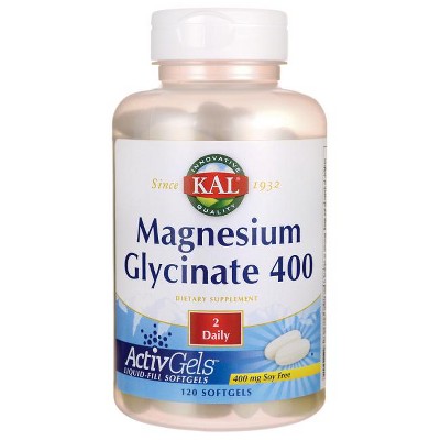 Kal Mineral Supplements Magnesium Glycinate 400 400 mg Softgel 120ct