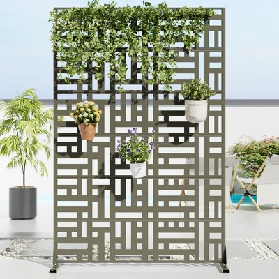 Lirago 72 in. Galvanized Metal Outdoor Privacy Screens Garden Outdoor Fence Green