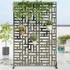 Wooakway 72"H 47"W 16"D Metal Outdoor Privacy Screen Freestanding Patio Decorative Screens - 2 of 4