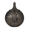Decorative Lidded Jar with Abstract Face Design, Handcrafted Textured Surface Aluminum, Accent Storage Container for Shelf, Table & Mantel - 2 of 4