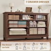 7 Dresser Wide Drawer with Storage,Wooden Closet Storage Chest for Living Room, Bedroom - 4 of 4