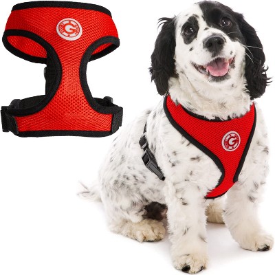 Gooby Soft Mesh Harness, Small Dog Harness with Breathable Mesh, Red, Medium
