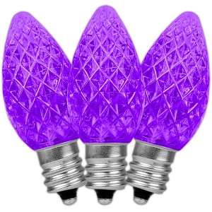 Novelty Lights C7 LED Faceted Christmas Replacement Bulbs Dimmable 25 Pack - 1 of 4