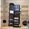 Fredees 360° Swivel Jewelry Armoire with Wavy Full-Length Mirror, Lockable Jewelry Organizer, Rotatable Standing Mirror with Storage - 4 of 4
