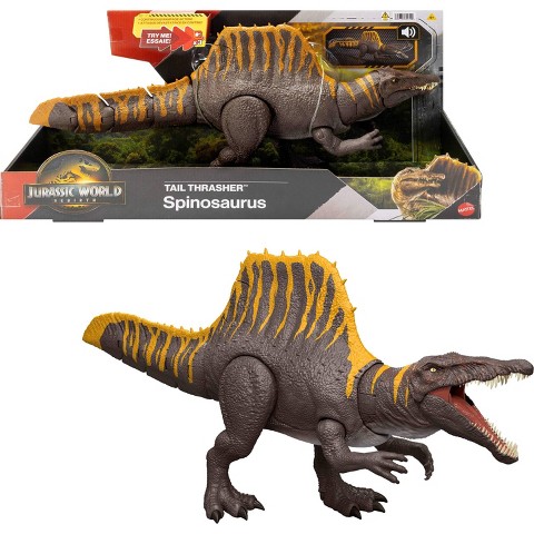 Детские фигурки Jurassic World Rebirth Tail Thrasher Spinosaurus Action Figure, Dinosaur Toy with 2 Attack Moves