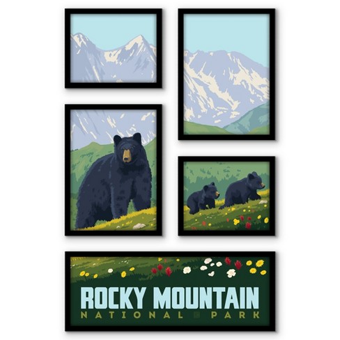 Americanflat Rocky Mountain National Park Black Bear 5 Piece Grid ...