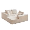 Modern Corduroy Upholstered Sectional Sofa Couch Set, Modular 110" L-Shaped Sectional Living Room Sofa Set with 5 Cushions - 4 of 4