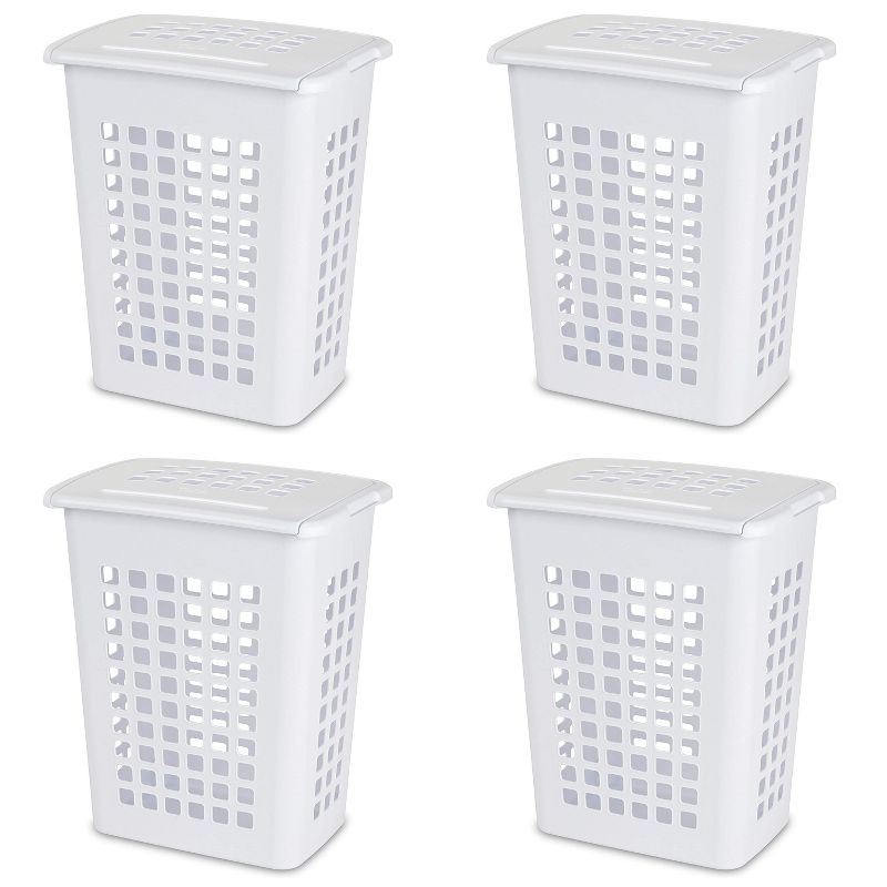 Sterilite Rectangular LiftTop Plastic Dirty Clothes Laundry Hamper Bin with Lid, 1 of 4