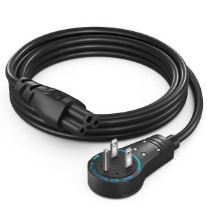 3-Prong AC Laptop Power Cord with 360° Rotating Plug Universal 125V Power Cable, NEMA 5-15P to C5 UL Approved - 1 of 4