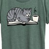 Women's - Instant Message - Cat On Book Short Sleeve Graphic T-Shirt - 2 of 4